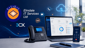 image of elmdale it and 3cx with handsets and pc's